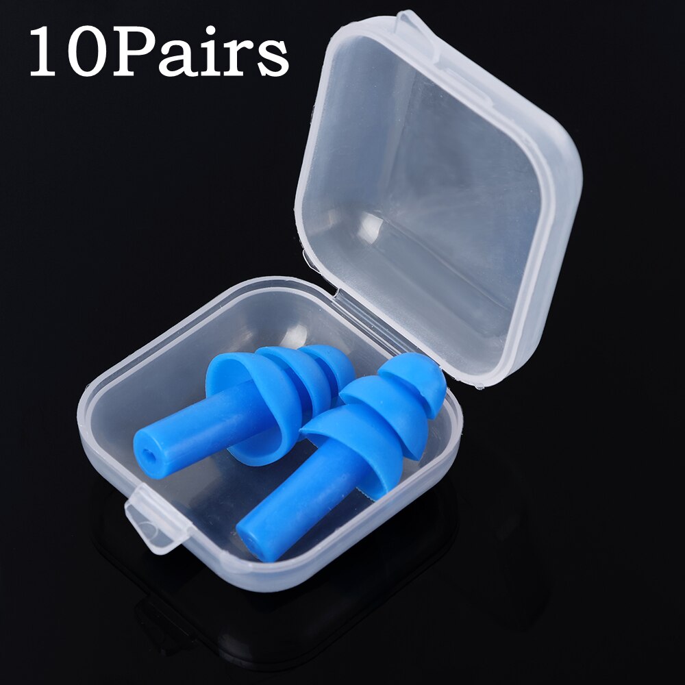 10 Pairs Silicone Swimming Ear Plugs Sound Insulation Ear Protection