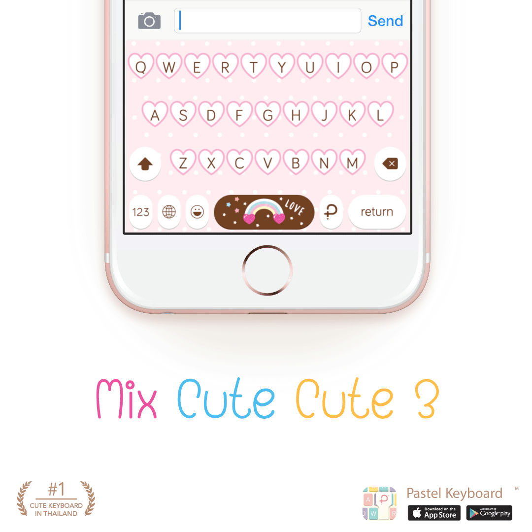 Mix Cute Cute 3 Keyboard Theme⎮(E-Voucher) for Pastel Keyboard App