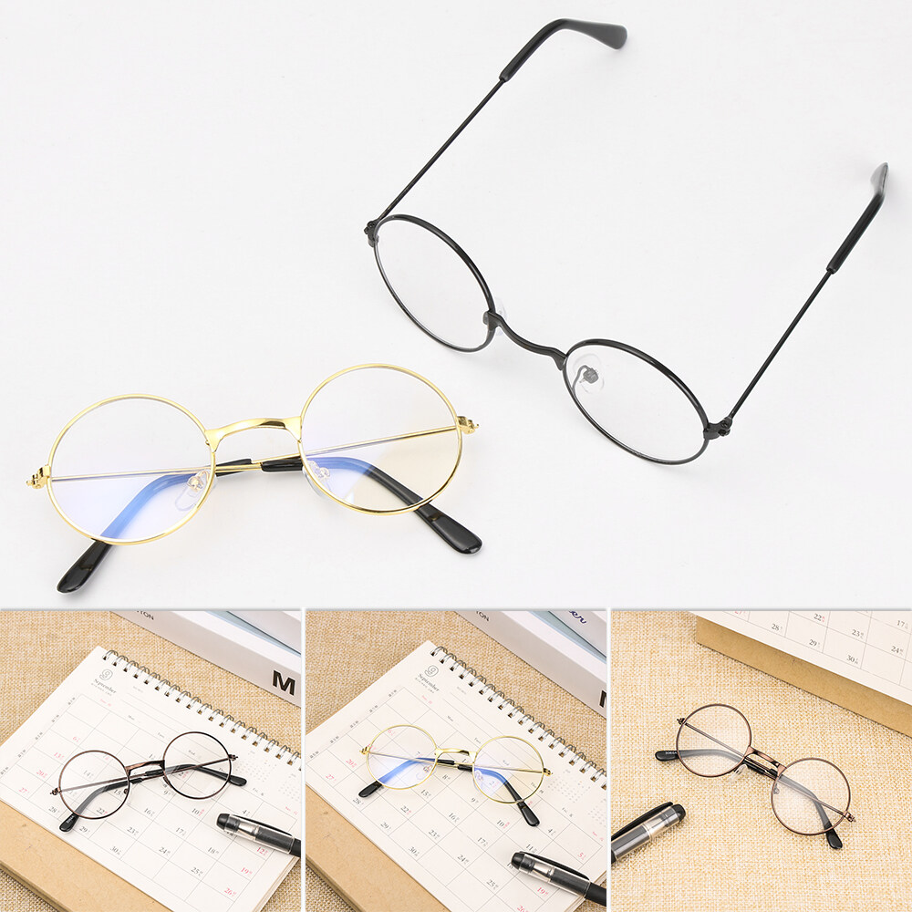 TIANBEI Metal Girl Boy Decorative Glasses Flexible And Portable Round Children's Flat Mirror Clothing Accesories Small Round Glasses Retro