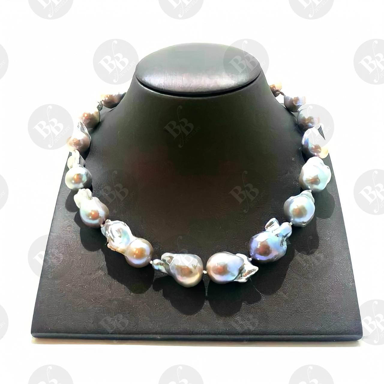 สร้อยไข่มุกบาร็อคแท้100% #สีม่วงประกายรุ้ง #คัดน้ำอย่างดี (บาโร๊ค) Baroque South Sea Pearl necklace พร้อมกล่อง!!!