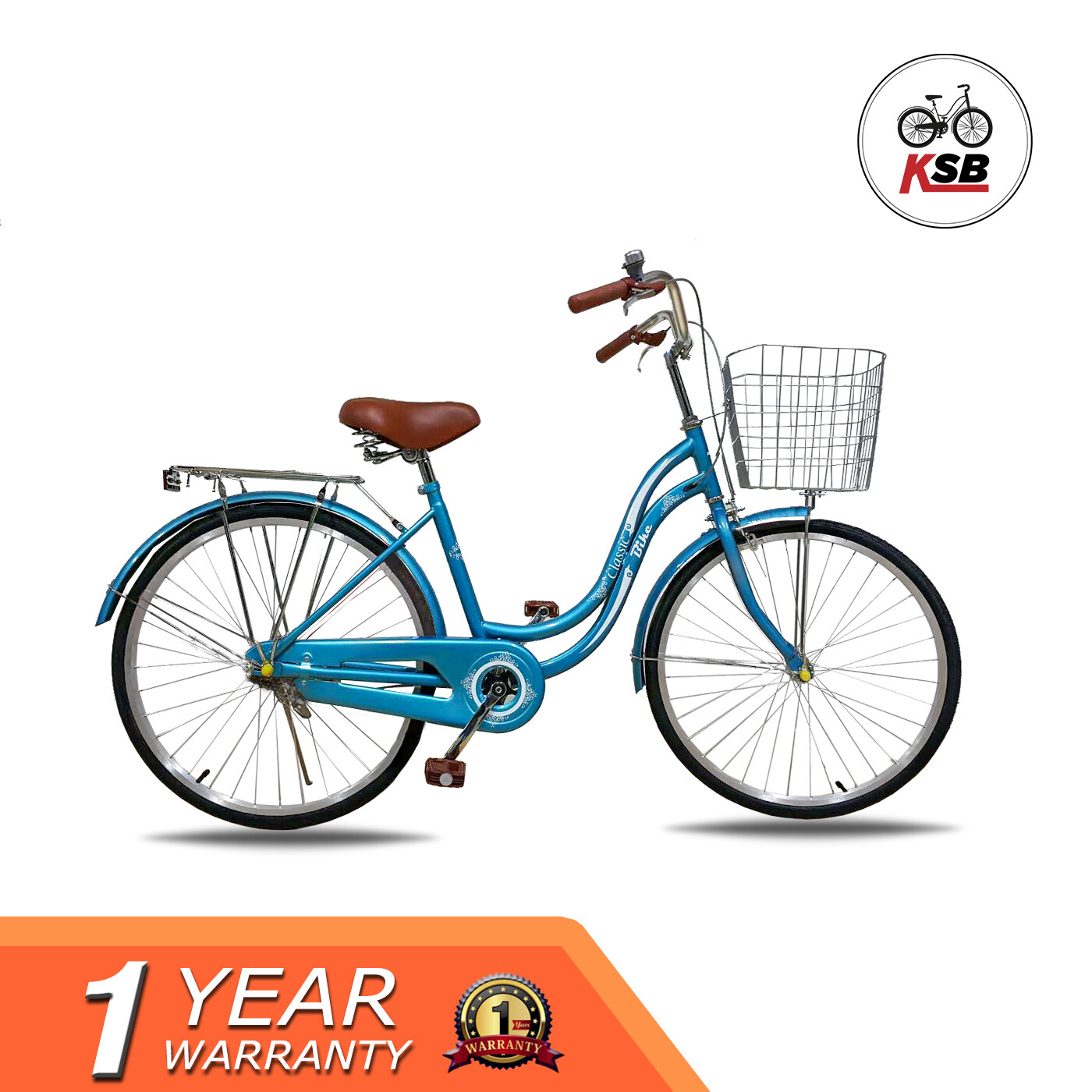 จักรยานแม่บ้าน KSB ทรงญี่ปุ่น รุ่นClassic ขายดี สีฟ้าเข้ม คอปเปอร์บลู 24 นิ้ว