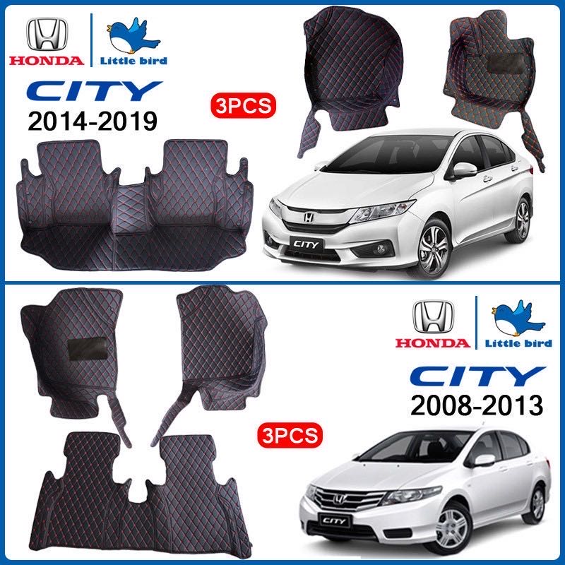 ⚡รับประกัน 1ปี ⚡พรมปูพื้นรถยนต์ 3 ชิ้น สำหรับ Honda City 2009-2020 พรมปูพื้นในรถ อุปกรณ์ภายในรถ โรงงานผลิตของไทย