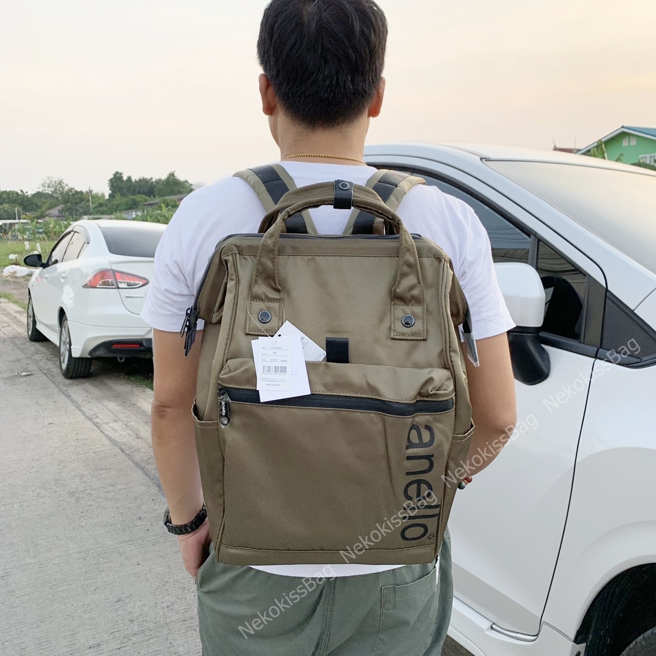 NekokissBag Anello แท้100 Nylon Backpack Water Repellent กระเป๋าเป้