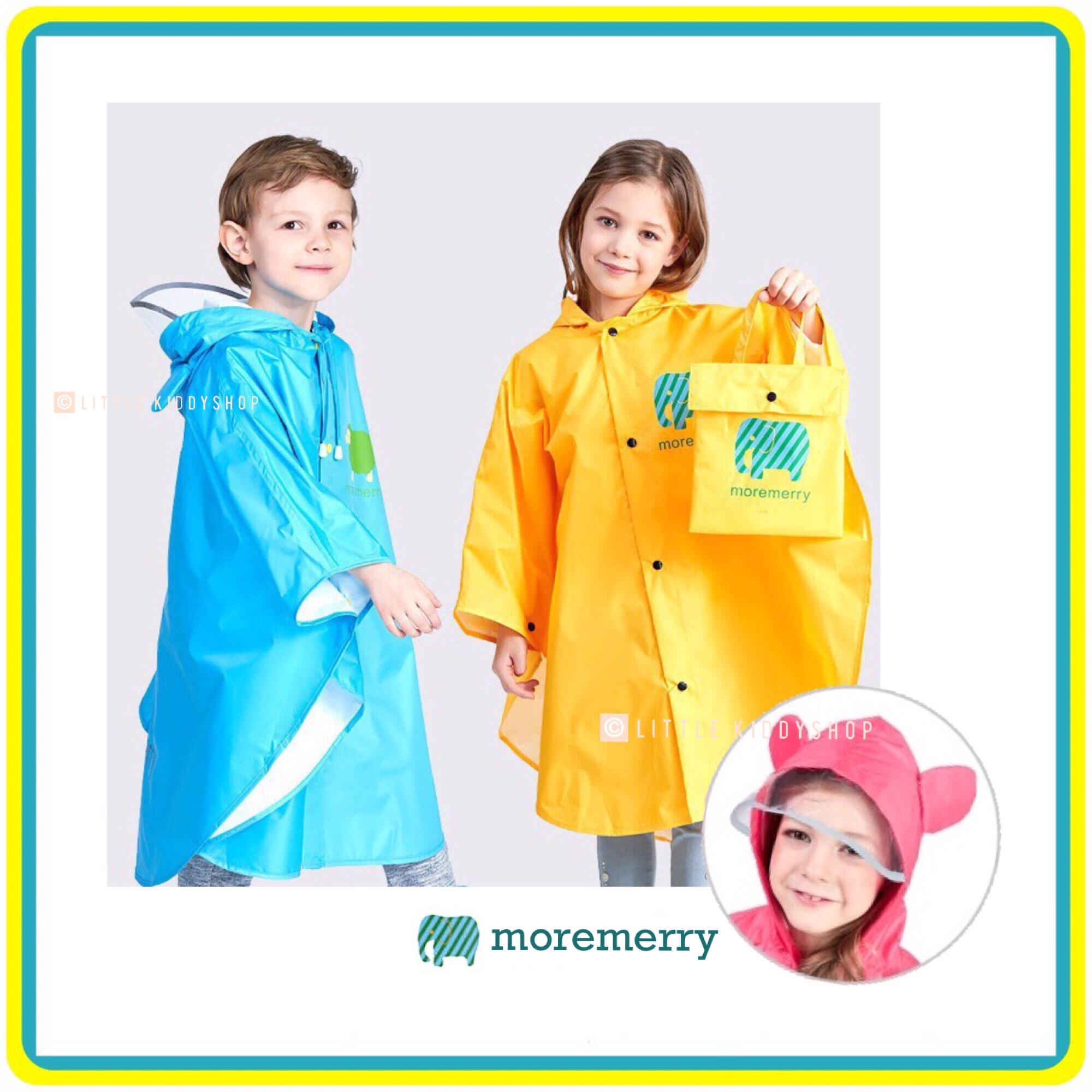 เสื้อกันฝนแบบสวมทับ มีหมวกใส ชุดกันฝนเด็ก Poncho Moremerry by Smally รุ่นอัพเกรด [G16A]