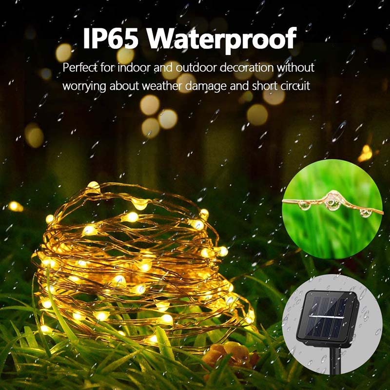 Outdoor Solar String Lights 12 Pack Waterproof Solar Powered Fairy