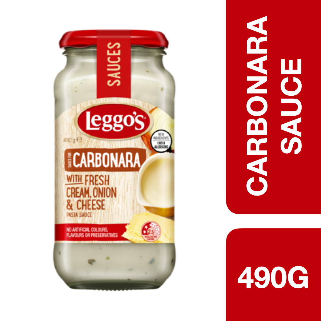 Leggo's Carbonara with Fresh Cream, Onion & Cheese 490g ++ เลกโก้ คาโบนาร่าครีมสดหัวหอมและชีส 490 กรัม