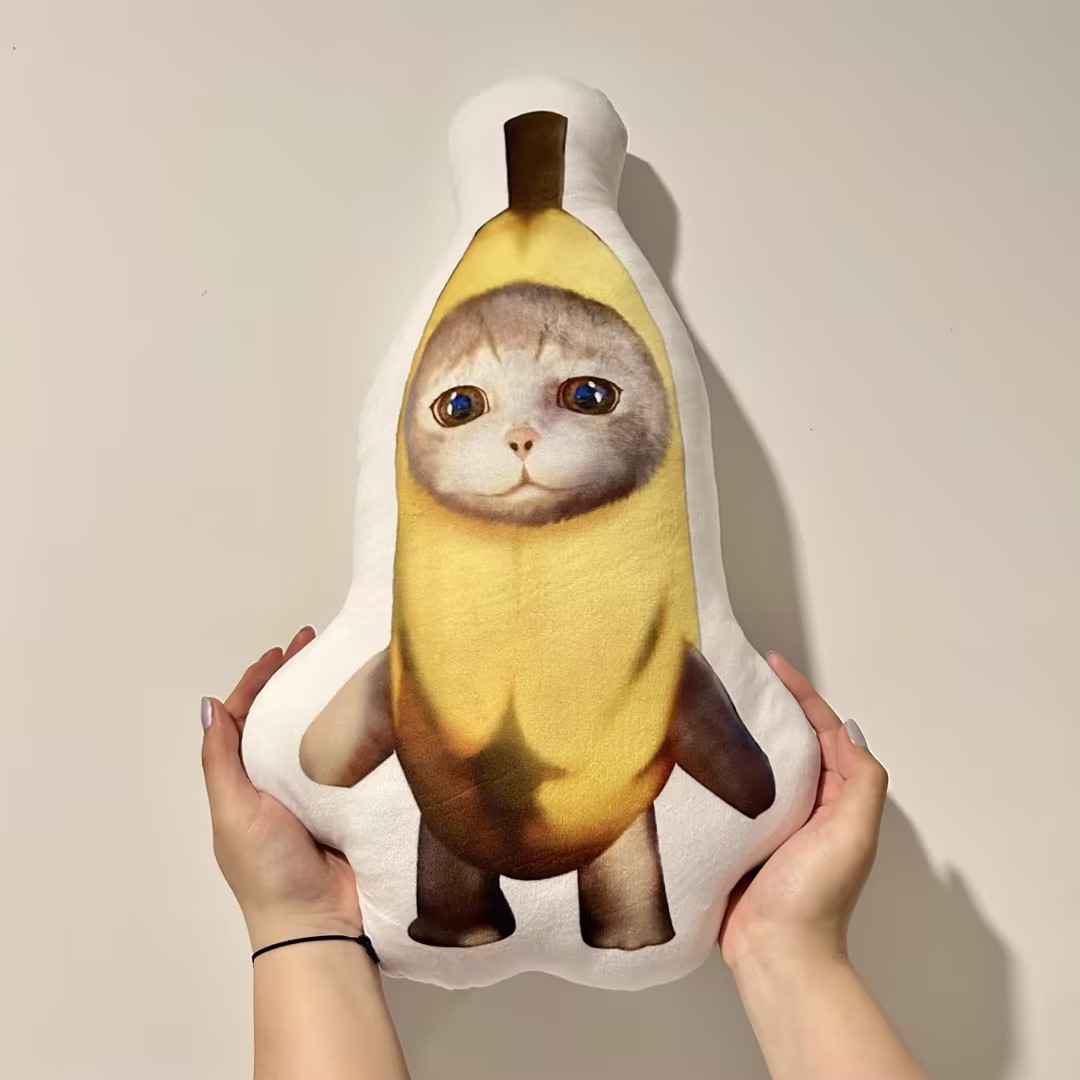 Tik Tok Crying Banana Cat Plush Dolls Throw Pillow Gift For Girls Home Decor Sofa Cushion Stuffed Toys For Kids