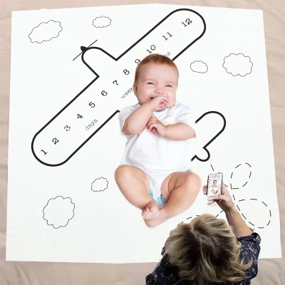 Plane Infant Newborn Baby Milestone Blanket Photo Prop Background Backdrop Cloth Calendar Babies Bebe Boy Girl Pic Accessories