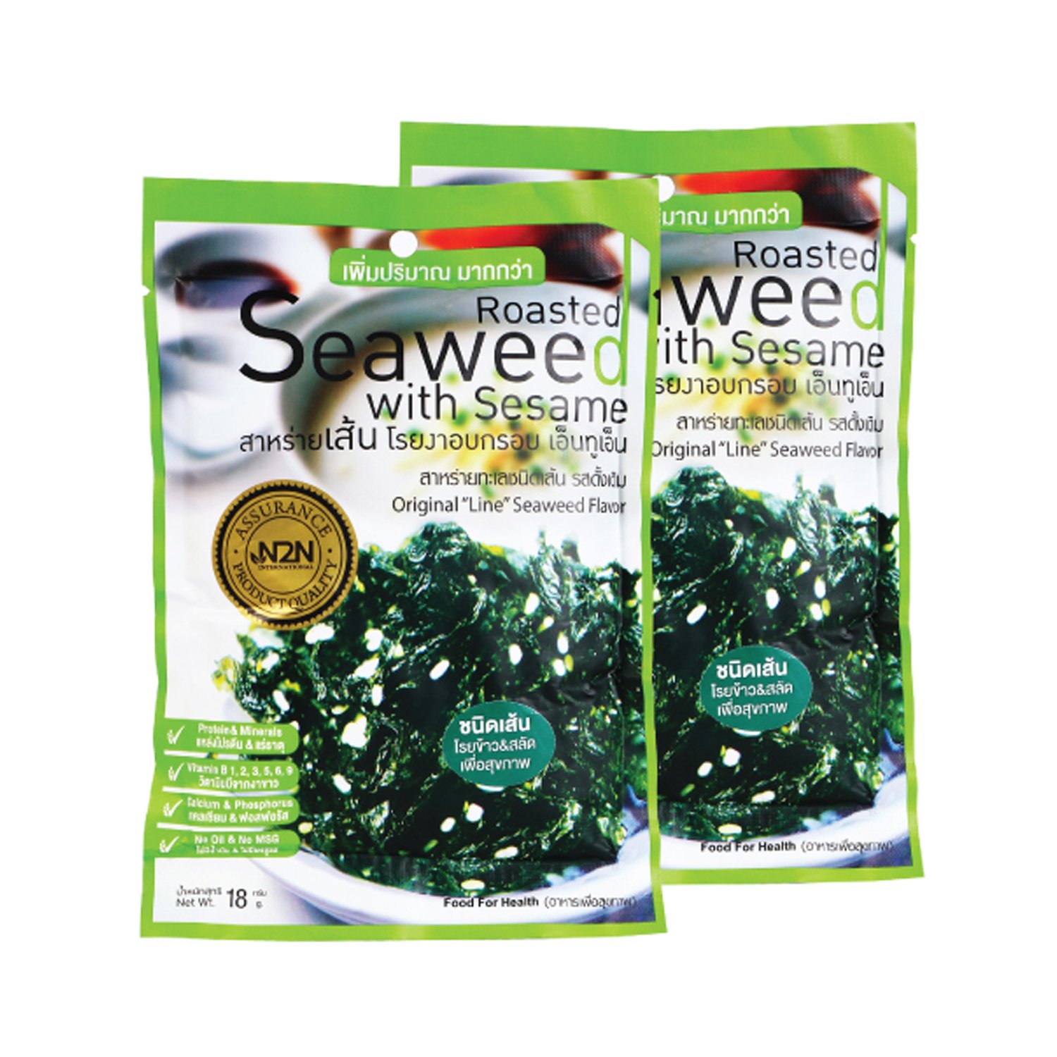 N2N สาหร่ายโรยงาอบ แบบเส้น  Roasted Seaweed with Original Flavor Shredded (2 x 18gm)