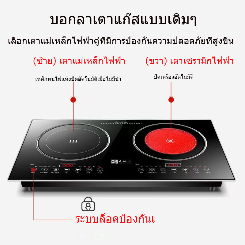 HAFELE เตาแม่เหล็กไฟฟ้า 2 หัว / Double induction cooker ใช้กับกระทะทุก