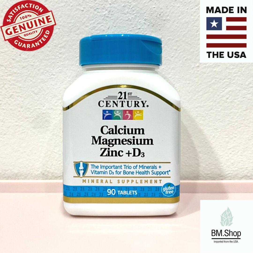 [พร้อมส่ง] 21st Century, Calcium Magnesium Zinc + D3, 90 Tablets ...