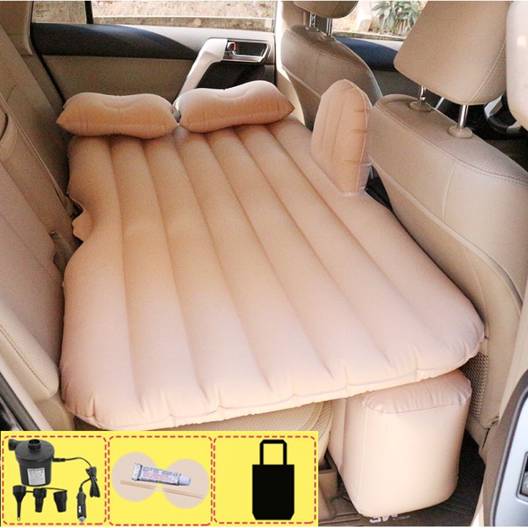 ที่นอนเป่าลมในรถ เบาะที่นอนในรถ สำหรับรถยนต์ 4 ประตู แถมฟรีที่สูบลมไฟฟ้า+หมอนเป่าลม2ใบ+แผ่นเเปะกันรั่ว car air bed