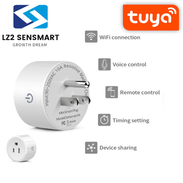 WiFi Universal Smart Plug ปลั๊กไฟเปิดปิดผ่านมือถือ Ewelink Tuya Smart life IoT Smart Home สั่งงานด้วยเสียง Google home（三眼）