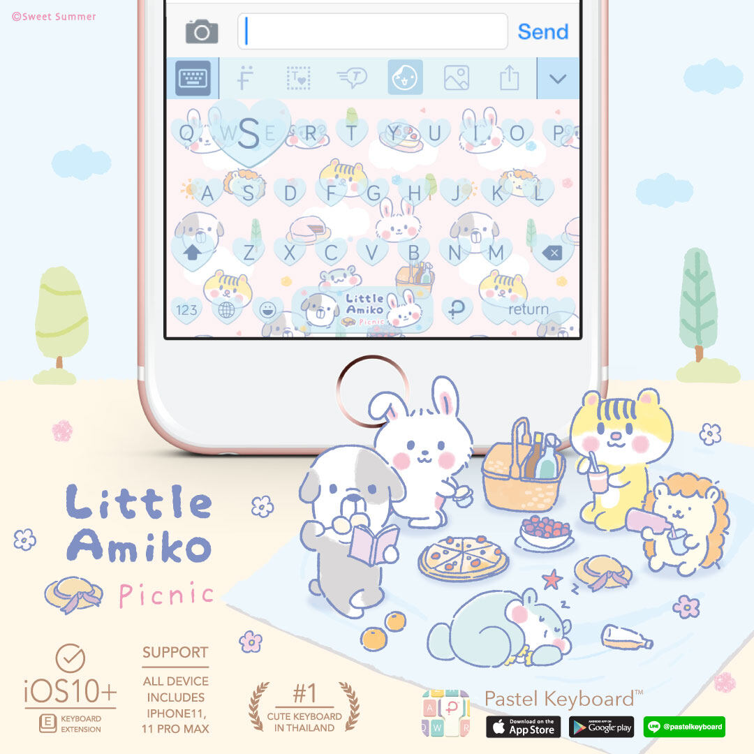Little Amiko : Picnic Keyboard Theme⎮(E-Voucher) for Pastel Keyboard App