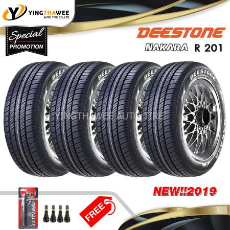 DEESTONE ยางรถยนต์ 195/60R15 รุ่น R201 4 เส้น (ปี 2019) แถมจุ๊บลมยางหัวทองเหลือง 4 ตัว + เกจวัดลมยาง 1 ตัว