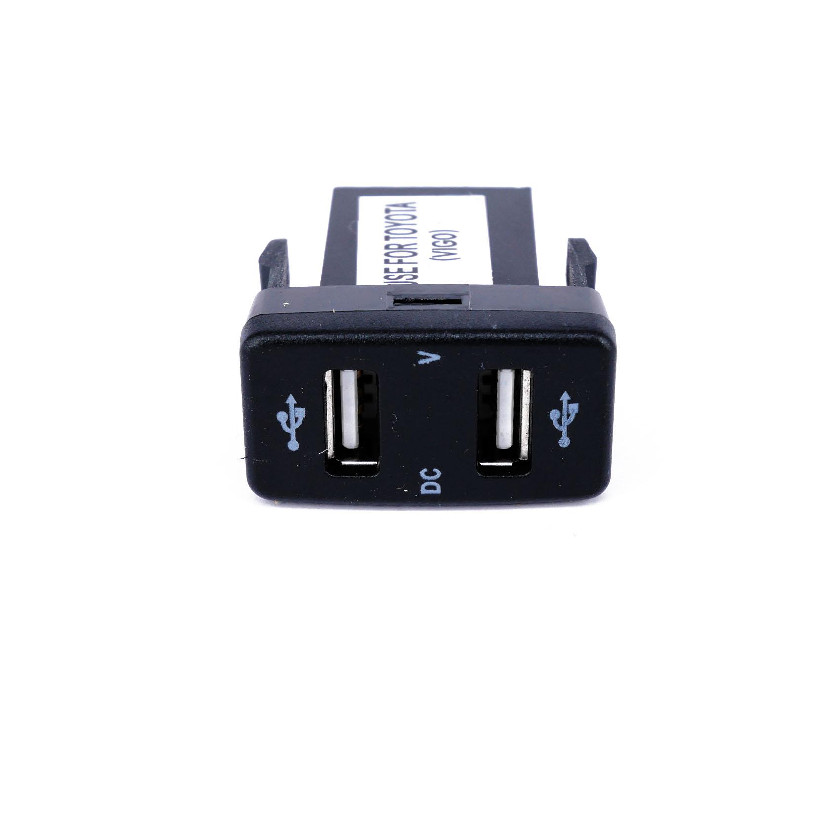 PLUG ช่องต่อ USB 2 ช่อง มี ดิจิตอลบอกโวล์ + Volt meter วัดสภาพแบตเตอร์รี่ วัดสภาพไดชาร์จ LED สีน้ำเงิน 3 หลัก สำหรับรถเก๋ง TOYOTA VIGO ตรงรุ่น สำหรับ TOYOTA ทุกรุ่น เช่น VIGO,FORTUNER
