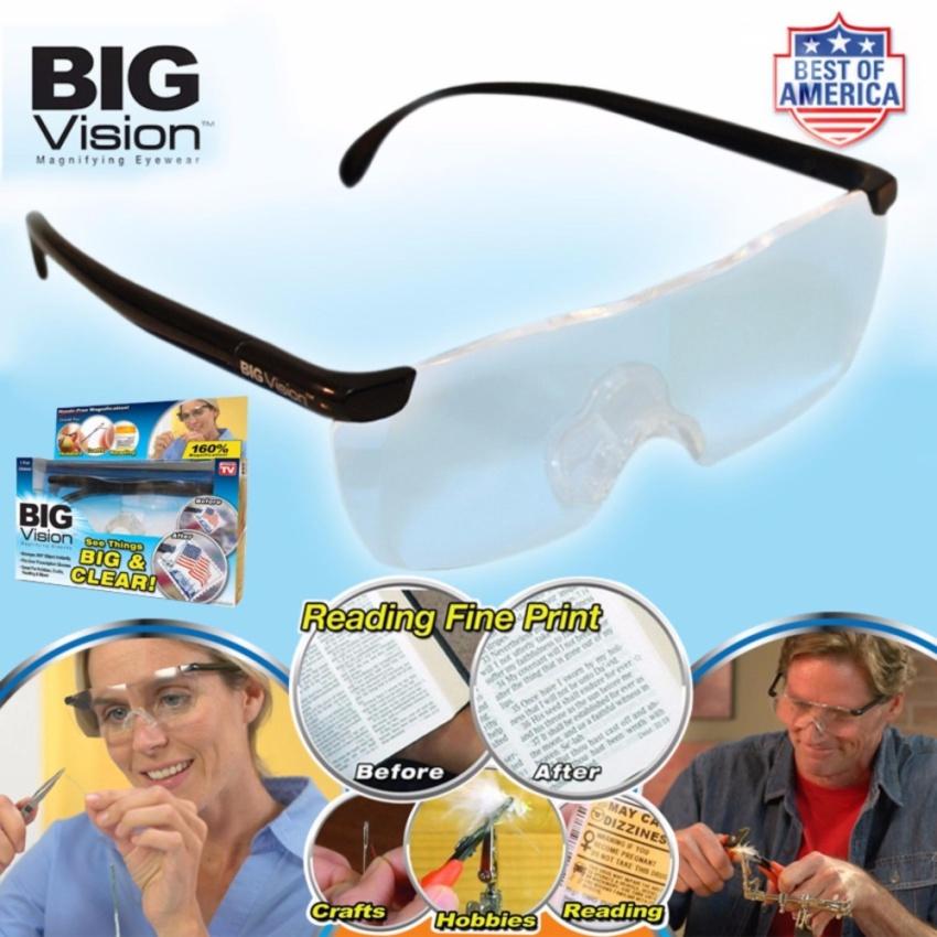 Big Vision Eyewear แว่นตาขยายไร้มือจับ แว่นขยายชนิดสวมใส่ สามารถสวมซ้อนกับแว่นสายตาได้เลยไม่ต้องตรวจวัดค่าสายตาใหม่  ขยายชัดถึง 160 เท่า สะดวกสบาย ใช้แทนแว่นขยายได้