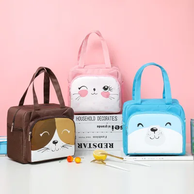 Cartoon Insulated Lunch Bag For Kids Picnic School Waterproof Drinks Cooler Bag Portable Large Capacity Lunch Box Container