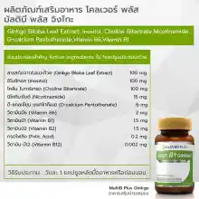 ภาพขนาดย่อของภาพหน้าปกสินค้าแพคคู่ Clover Plus Multi B+ Ginkgo อาหารเสริม สารสกัดจากใบแปะก๊วย วิตามินบี สำหรับบำรุงสมอง ความจำ ระบบประสาท ป้องกันอัลไซเมอร์ 1ขวด/30แคปซูล x2 ขวด จากร้าน Gifto Store บน Lazada ภาพที่ 5