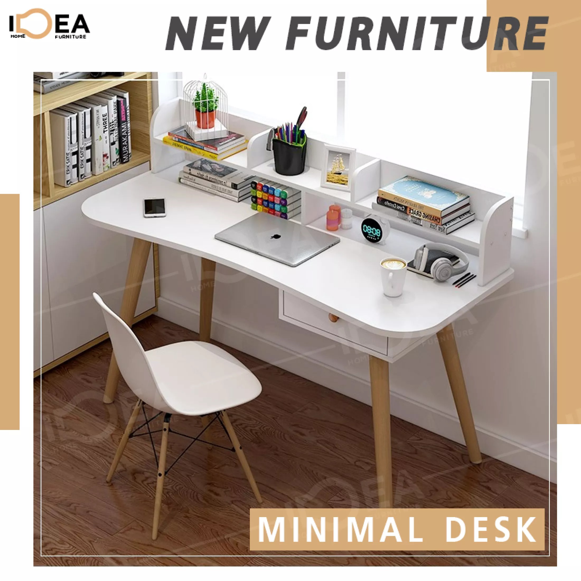 โต๊ะอ่านหนังสือ โต๊ะทำงาน โต๊ะไม้สไตล์มินิมอล working desk Minimal Style เป็นแบบสั่งแยกโต๊ะ เก้าอี้ ส่งฟรี สินค้าพร้อมส่ง มีเก็บเงินปลายทาง