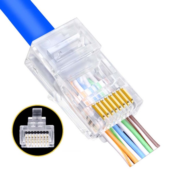 Bảng giá PUREMOM 100pcs/set Plug RJ45 Plug CAT5E UTP Gold Plated Crystal Heads Network Connector Ethernet Cable Cables Module Plug RJ45 Connector Phong Vũ