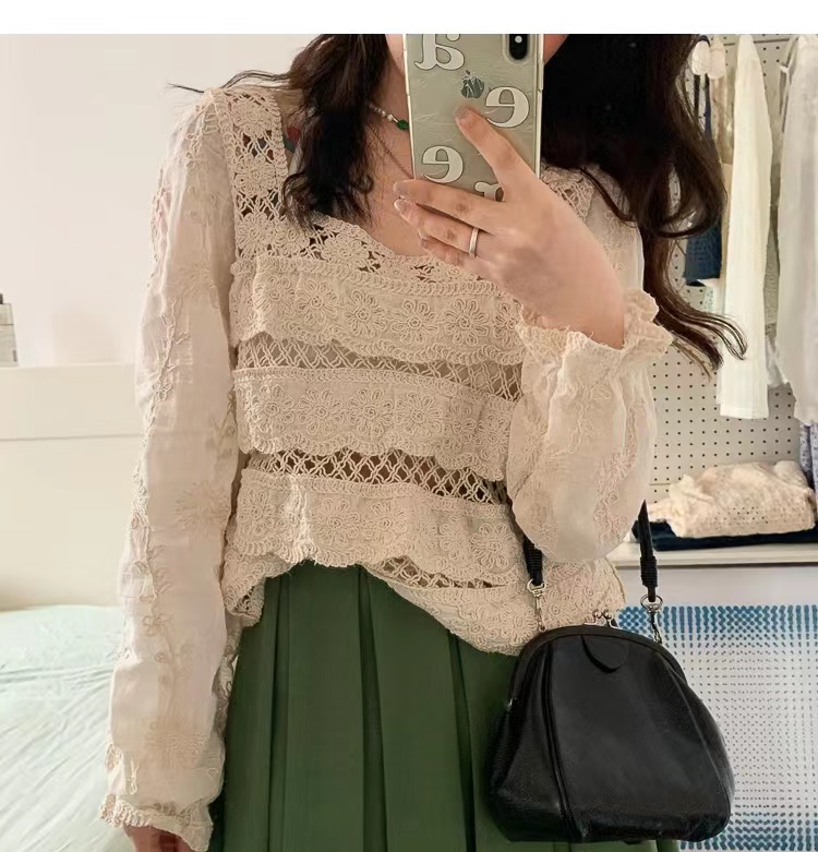 𝙁.𝙔 𝙨𝙩𝙪𝙙𝙞𝙤𝙨 🌸พร้อมส่งจากไทย🌸NO.198 เสื้อแขนยาว ลายลูกไม้ น่ารักๆสไตล์ ...