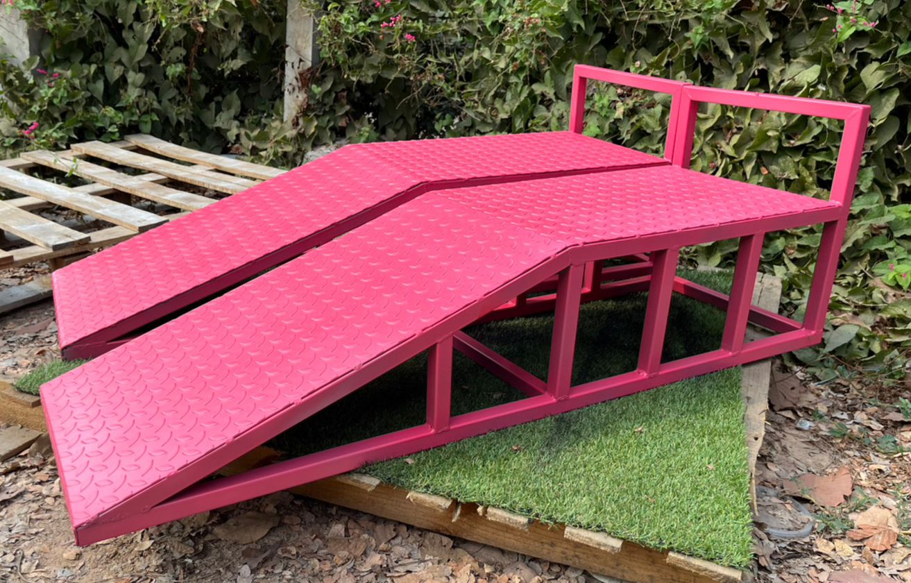 Iron-DIY Car Ramp รองยกล้อยกรถ พื้นเรียบ ยกระดับล้อรถยนต์ ก35xส25xย120 ...