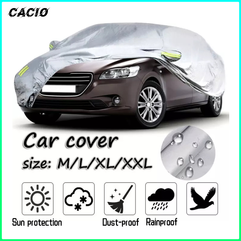 CACIOO ผ้าคลุมรถ ผ้าคลุมรถยนต์ ผ้าคลุมรถเก๋ง  Silver Plus กันแดดรังสีUV กันน้ำ  ทุกรุ่น ไซต์ M,L,XL,XXL วัสดุ HI-PVC