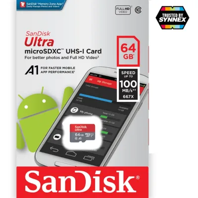 [แท้][ประกัน10ปี] Sandisk Ultra 64GB 32Gb A1 Class 10 MicroSDHC Micro SD Card