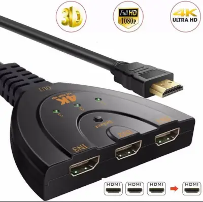 ตัวแปลง HDMI Cable Adapter 3 Input 1 Out Auto Switch Splitter Switcher HUB Box HD 3D 1080p For DVD HDTV Computer PS3 Xbox 360