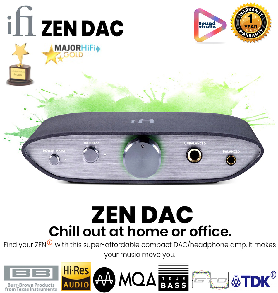 iFi Zen DAC - HiFi Desktop Digital Analog Converter with USB3.0 แอมป์ USB DAC / หูฟังความละเอียดสูงจาก iFiAudio (มีประกัน 1 ปี)