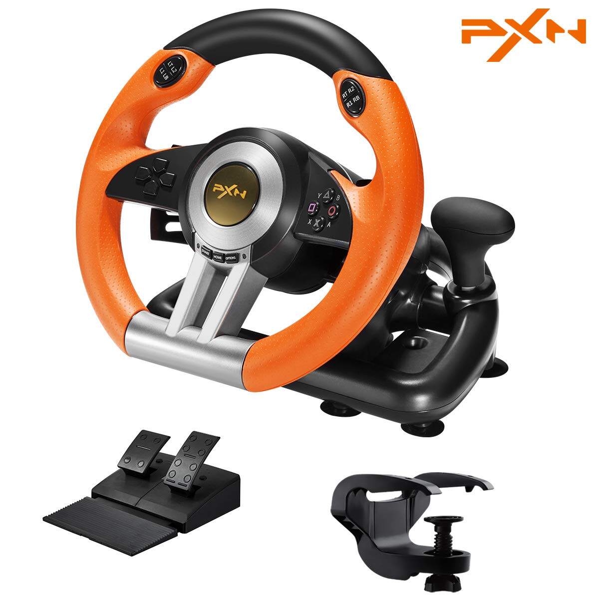 PXN V3 Racing Game Steering Wheel With Pedals For PC, PS4 ,PS3