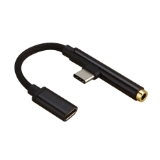 2in1 Type-C To USB-C 3.5mm Jack Aux Earphone Cable Adapter for Huawei P20 Xiaomi