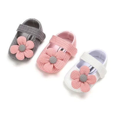 New Baby Girl Shoes Cute Flower Soft Bottom Anti Slip Soled Newborn Toddler Girls Shoes First Walkers Non Slip Baby Shoes