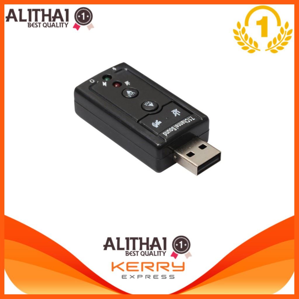Best Quality USB Sound Adapter External USB 2.0 Virtual 7.1 Channel (Black) อุปกรณ์เสริมคอมพิวเตอร์ computer accessories อุปกรณ์อิเล็กทรอนิกส์ electronic equipment อุปกรณ์เชื่อมต่อ Connecting device ที่ชาร์จและแบตเตอรี่ charger and battery