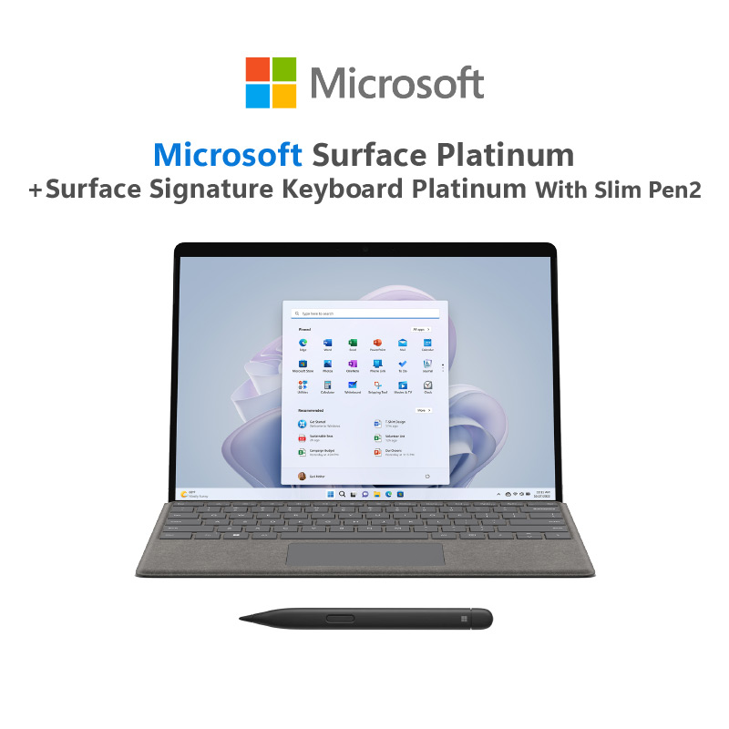 Microsoft Surface Pro 9 i5/8/128 Platinum+Microsoft Surface Sig KB With Pen Thai ราคา 43,990 บาท*ส่งฟรี