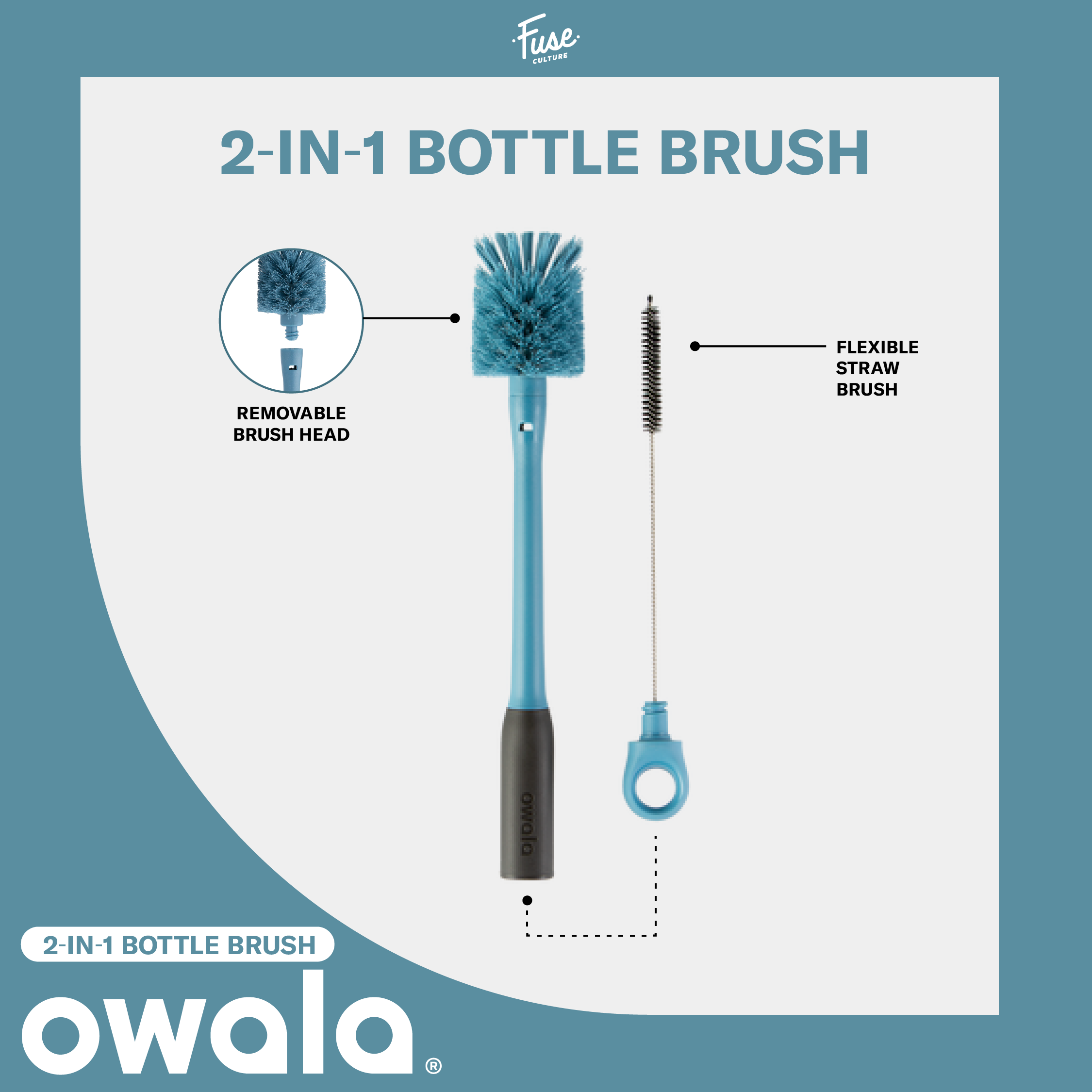 OWALA 2-in-1 Bottle Brush แปรงล้างขวดน้ำ