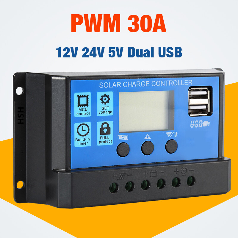 ส่งจากไทย โซล่าชาร์จเจอร์ แบตเตอรี่ 12v/24V PWM มีให้เลือกตั้งแต่ 30A ควบคุมแผงโซล่า Solar charge controller