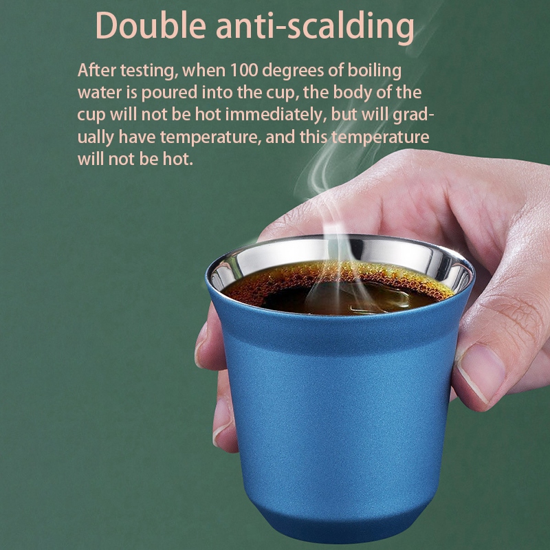 80Ml Double Wall Stainless Steel Espresso Cup Insulation for Nespresso Pixie Coffee Cup Capsule Shape Coffee Mugs