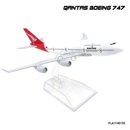 Naynaeshop โมเดลเครื่องบิน QANTAS Boeing 747 (16 cm)