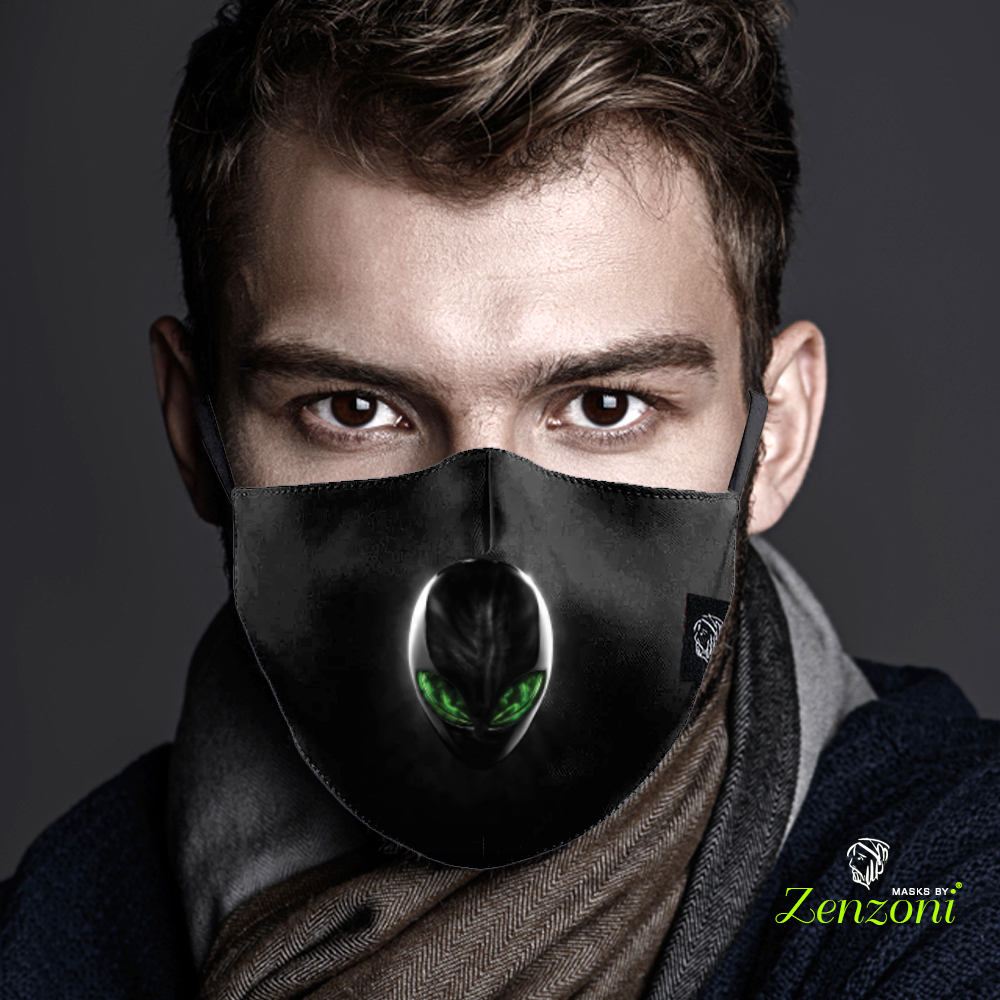 Fashion 100% Woven Microfiber Face Masks Alien) - NANO Water Resistant - แฟชั่น 100% ทอไมโครไฟเบอร์หน้ากากใบหน้า - ทนน้ํานาโน