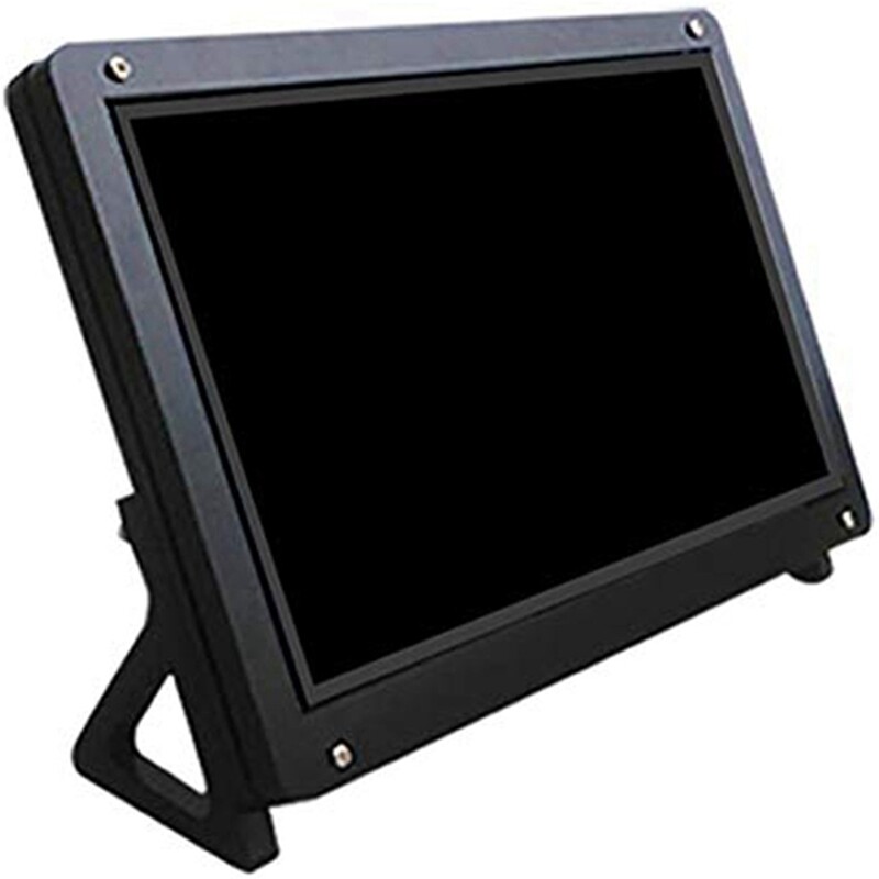 Màn hình LCD có kích thước 7 inch có vỏ mica kèm giá đỡ màu đen cho Raspberry Pi 3