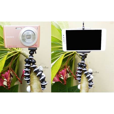 1Choice ขาตั้งกล้อง ขาตั้งมือถือ หนวดปลาหมึก 3 ขา Gorillapod Octopus Flexible Leg Mini Tripod ขนาดเล็ก (สีขาว/ดำ)