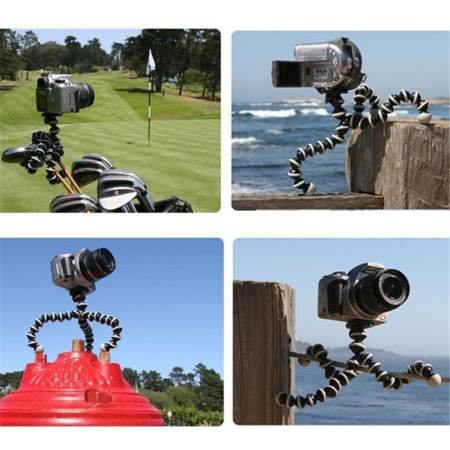 1Choice ขาตั้งกล้อง ขาตั้งมือถือ หนวดปลาหมึก 3 ขา Gorillapod Octopus Flexible Leg Mini Tripod ขนาดเล็ก (สีขาว/ดำ)