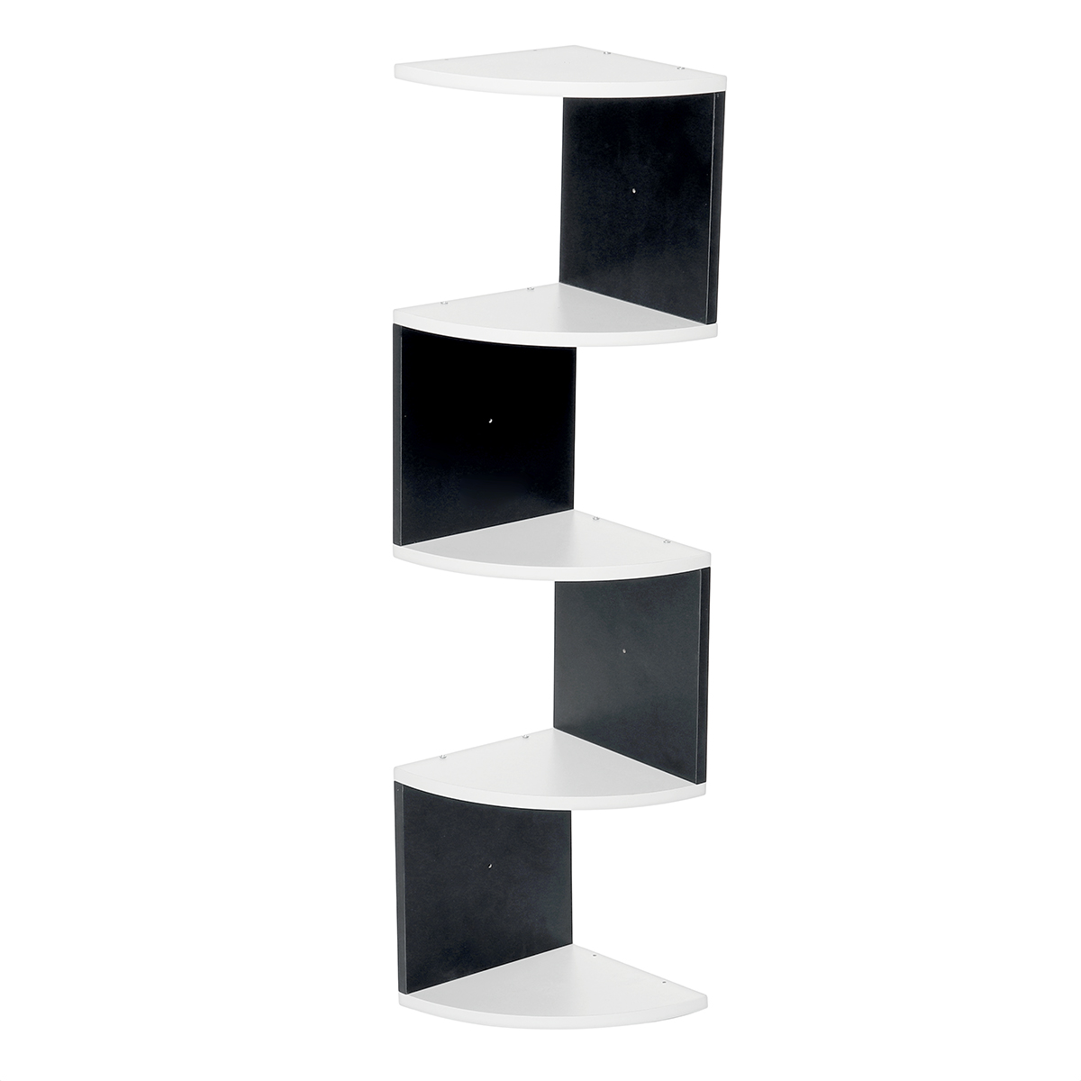 5Layer Spacesaving Corner Bookshelf Storage Rack Wall Mount Bookcase