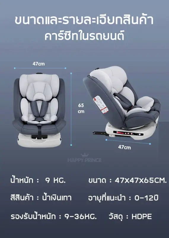 ภาพสินค้าBBLUE คาร์ซีท คาร์ซีทเด็ก Carseat มี ISOFIX เบาะติดรถยนต์เด็ก ที่นอนสำหรับเด็กแรกเกิด 9 เดือน - 12 ขวบ (0-36kg.) ปรับความสูงได้8ระดับ จากร้าน Bblueshopz บน Lazada ภาพที่ 6