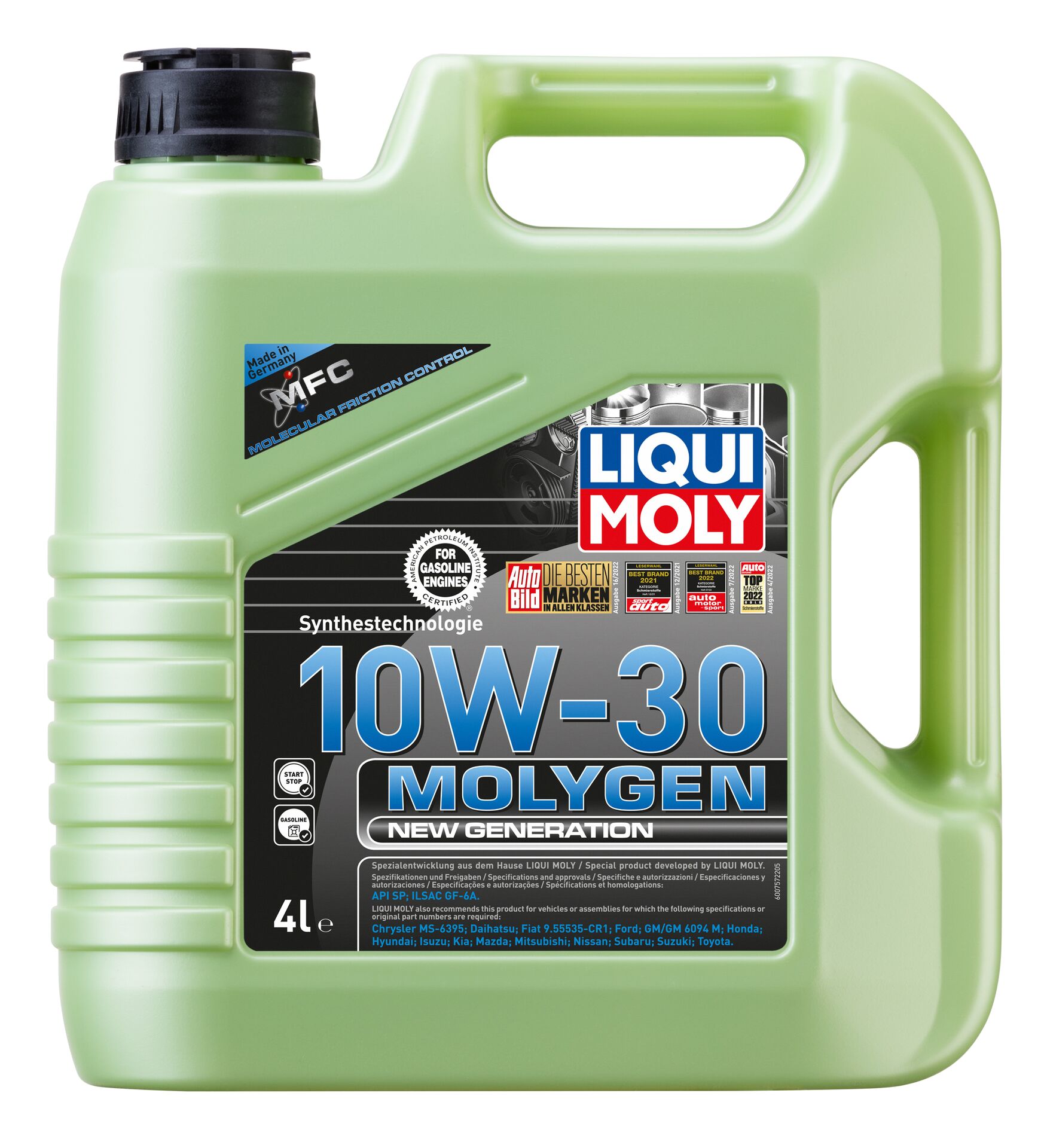 Liqui Moly 10w30 MolyGen 4 ลิตร สำหรับเครื่องยนต์เบนซิน Additive ต้าน