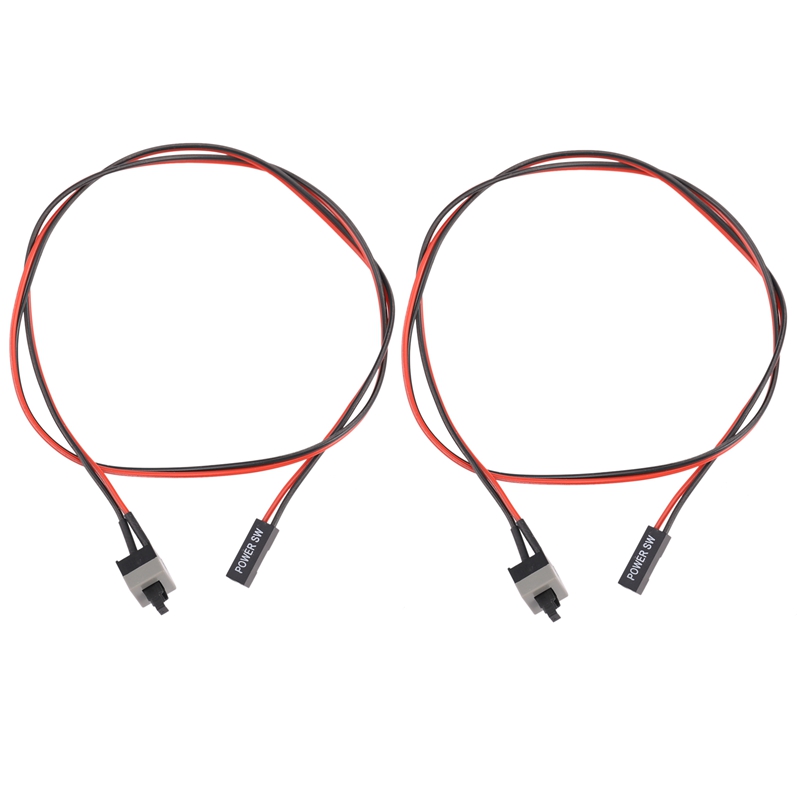 2 Pack 2 Pin SW PC Power Cable on/Off Push Button ATX Computer Switch