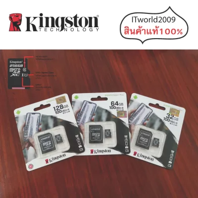 Kingston microSDHC SDCS Canvas Select Plus 100R CL10 UHS-I Card + SD Adapter ประกันศูนย์แท้100%