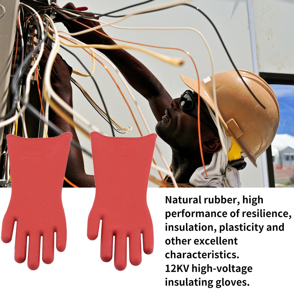 OT28 ถุงมือกันไฟดูด กันน้ำ กันไฟฟ้าแรงสูง 12 KV อุปกรณ์ช่วยช่างไฟให้ปลอดภัย